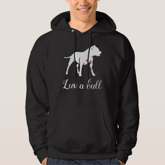 Luv A Bull Pitbull Dog Hoodie (Vorderseite)