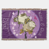 Luv Birds Owls Burbs a Feather Forever Throw Decke (Vorderseite)