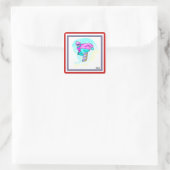 Luv bis Snowboard - Quadratischer Aufkleber (Tasche)