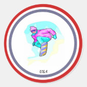 Luv bis Snowboard - Runder Aufkleber (Vorderseite)