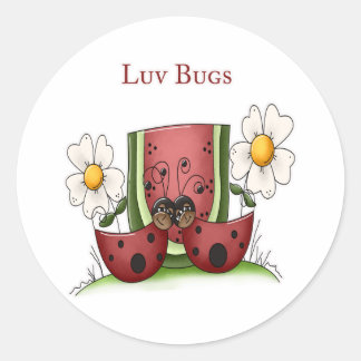 Luv Bugs Runder Aufkleber