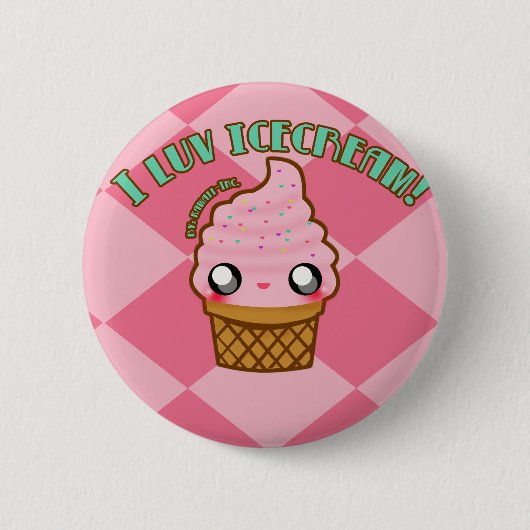 Luv I Eiscreme! Button (Vorderseite)