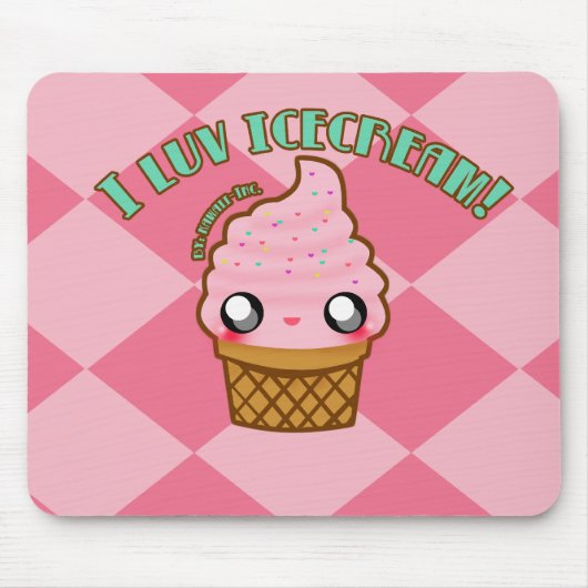 Luv I Eiscreme! Mousepad (Vorne)