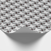 Luv Maschinen-Roboter-Hahnentrittmuster-Muster Geschenkpapier (Ecke)