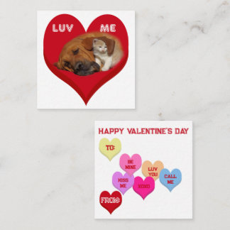 LUV ME Critters Konversationsherzen Valentinstag Mitteilungskarte