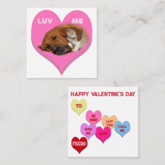 LUV ME Critters Konversationsherzen Valentinstag Mitteilungskarte