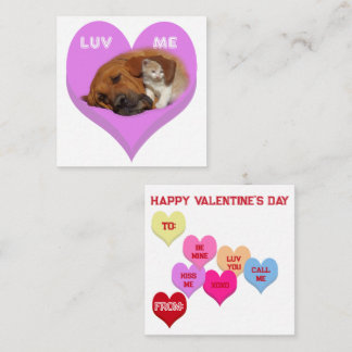 LUV ME Valentine's Critters Conversation Hearts Mitteilungskarte
