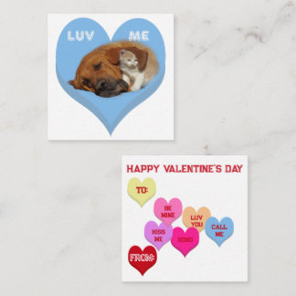 LUV ME Valentine's Critters Conversation Hearts Mitteilungskarte