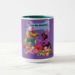 Luv My Weenies Lila/Green Coffee Tasse
