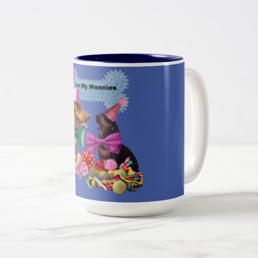 Luv My Weenies Two Tone Tasse (VorderseiteRechts)