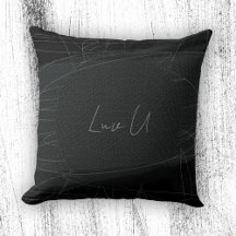 Luv U - Black Trendy Modern Scribbled Lines