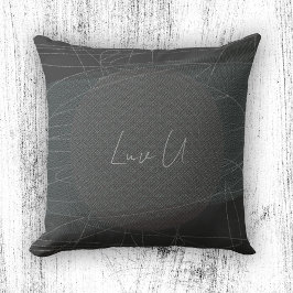 Luv U - Kaffee Trendy Modern Scribbled Lines Kissen