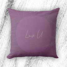 Luv U - Violet Trendy Modern Scribbled Lines