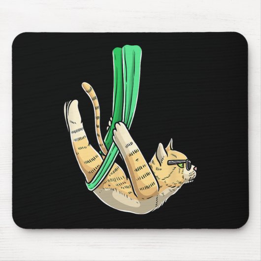 Luvaerialmal Aerial Cat Yoga , Klein, Schwarz Mousepad (Vorne)