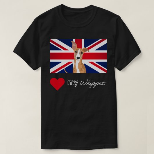 LUVMYWHIPPET (DARK) Basic T-Shirt (Design vorne)