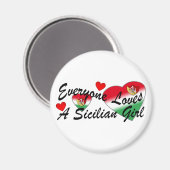 Luvs Sicilian Girl Magnet (Vorderseite/Rückseite)