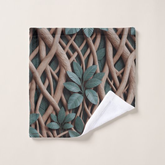 Luwung-Baum-Relief Badhandtuch Set (Waschlappen)