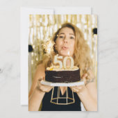 Lux 50. Gold Ballons Geburtstagsparty Einladung (Rückseite)