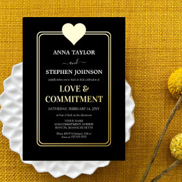 Lux Black Gold Liebe & Commitment Zeremonie Folieneinladung