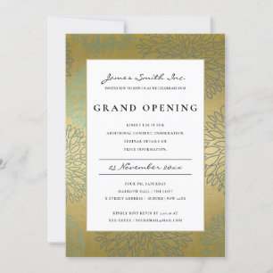 LUX BLAU GOLD DAHLIA BLUMEN GRAND OPENING EINLADUN DANKESKARTE