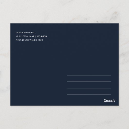 LUX BLAUE GOLD DAHLIA FLUSSGRAND ÖFFNUNG EINLADUNG POSTKARTE (Rückseite)