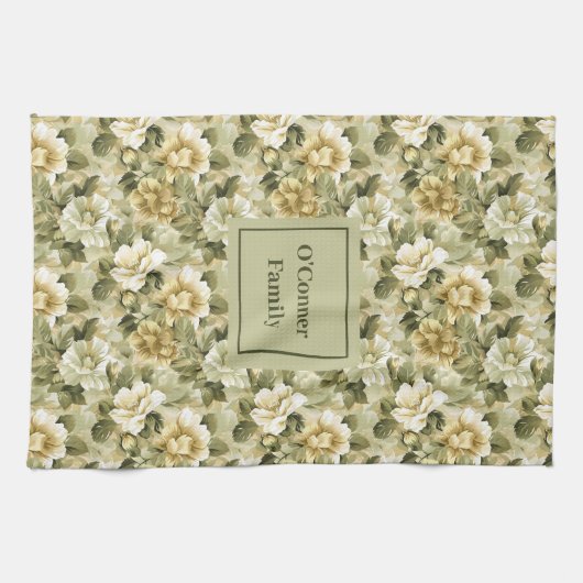 Lux Botanical Touch Personalized Greenery Towel  Geschirrtuch (Horizontal)