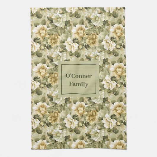 Lux Botanical Touch Personalized Greenery Towel  Geschirrtuch (Vertikal)