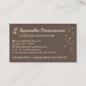 Lux Brown Gold Elegante Calligraphy Tan Spray Visitenkarte (Rückseite)