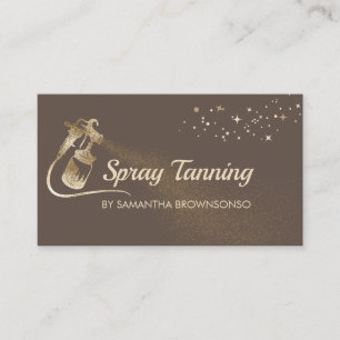 Lux Brown Gold Elegante Calligraphy Tan Spray Visitenkarte