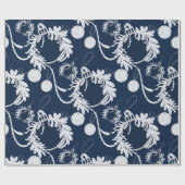 Lux Christmas Elegano Baubles on Blue Geschenkpapier (Flach)