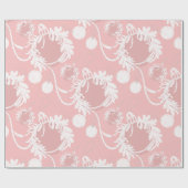 Lux Christmas Elegano Baubles on Pink Geschenkpapier (Flach)