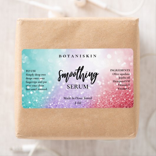 Lux Cotton Candy Glitzer Face Serum Labels (Insitu)
