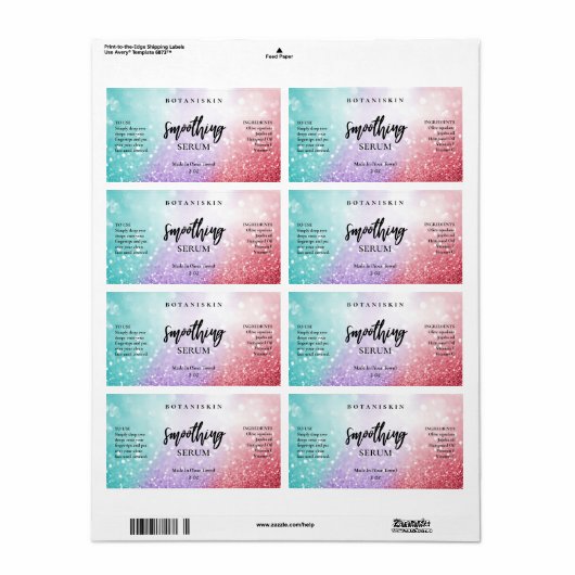 Lux Cotton Candy Glitzer Face Serum Labels (Vorne)