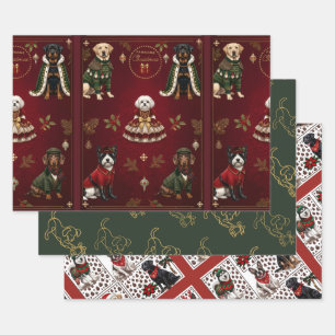 Lux Editorial Weihnachts-Verpackungs-Set mit 3 fla Geschenkpapier Set