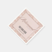 LUX ELEGANT BLUSPINK ROSE GOLD FLORAL RETIREMENT SERVIETTE (Ecke)