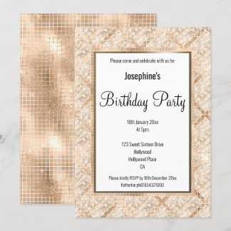 LUX GEOMETRIC CHAMPAGNE GEBURTSTAGNEREINLADUNG EINLADUNG