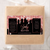Lux Glitzer Black and Rose Gold Body Butter Labels (Insitu)