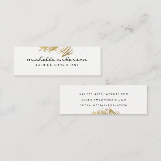 Lux Gold Brushed Mini Visitenkarte (Vorne/Hinten)