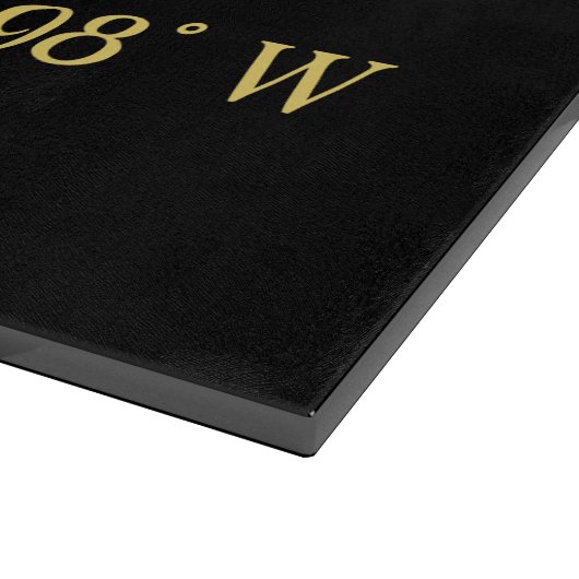 Lux Gold Chicago Latitude & Longitude Schneidebrett (Ecke)