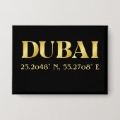 Lux Gold Dubai Latitude & Longitude Button (Vorderseite)