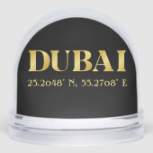 Lux Gold Dubai Latitude & Longitude Schneekugeln (Vorderseite)