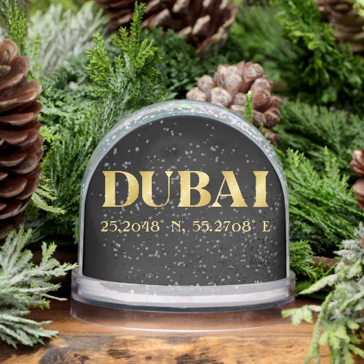 Lux Gold Dubai Latitude & Longitude Schneekugeln (Winter)