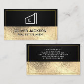 Lux Gold Foil Black Mesh Zuhause Icon Visitenkarte (Vorne/Hinten)