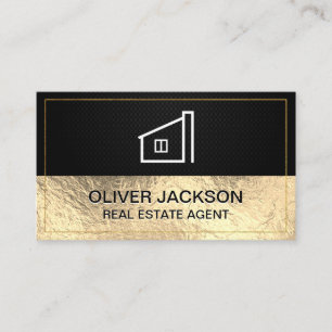 Lux Gold Foil Black Mesh Zuhause Icon Visitenkarte