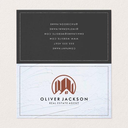 Lux Gold Foil Real Anwesen Agent | Konstruktion Visitenkarten (Außenseite Aufgefaltet)