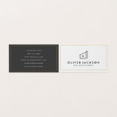 Lux Gold Foil Real Anwesen Weiß Grau Visitenkarten (Außenseite Aufgefaltet)