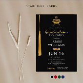 Lux Gold Foil Tassel Abschluss GRILLEN Party Black Einladung