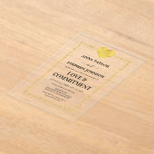 Lux Gold Herz Liebe & Commitment Zeremonie Acryleinladungen (Ablage )