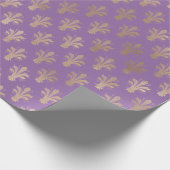 Lux Gold Lilie und Amethyst Geschenkpapier (Ecke)