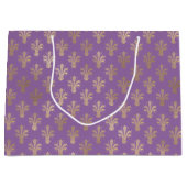 Lux Gold Lilie und Amethyst Große Geschenktasche Geschenktüte (Vorderseite)